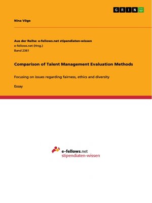 cover image of Comparison of Talent Management Evaluation Methods